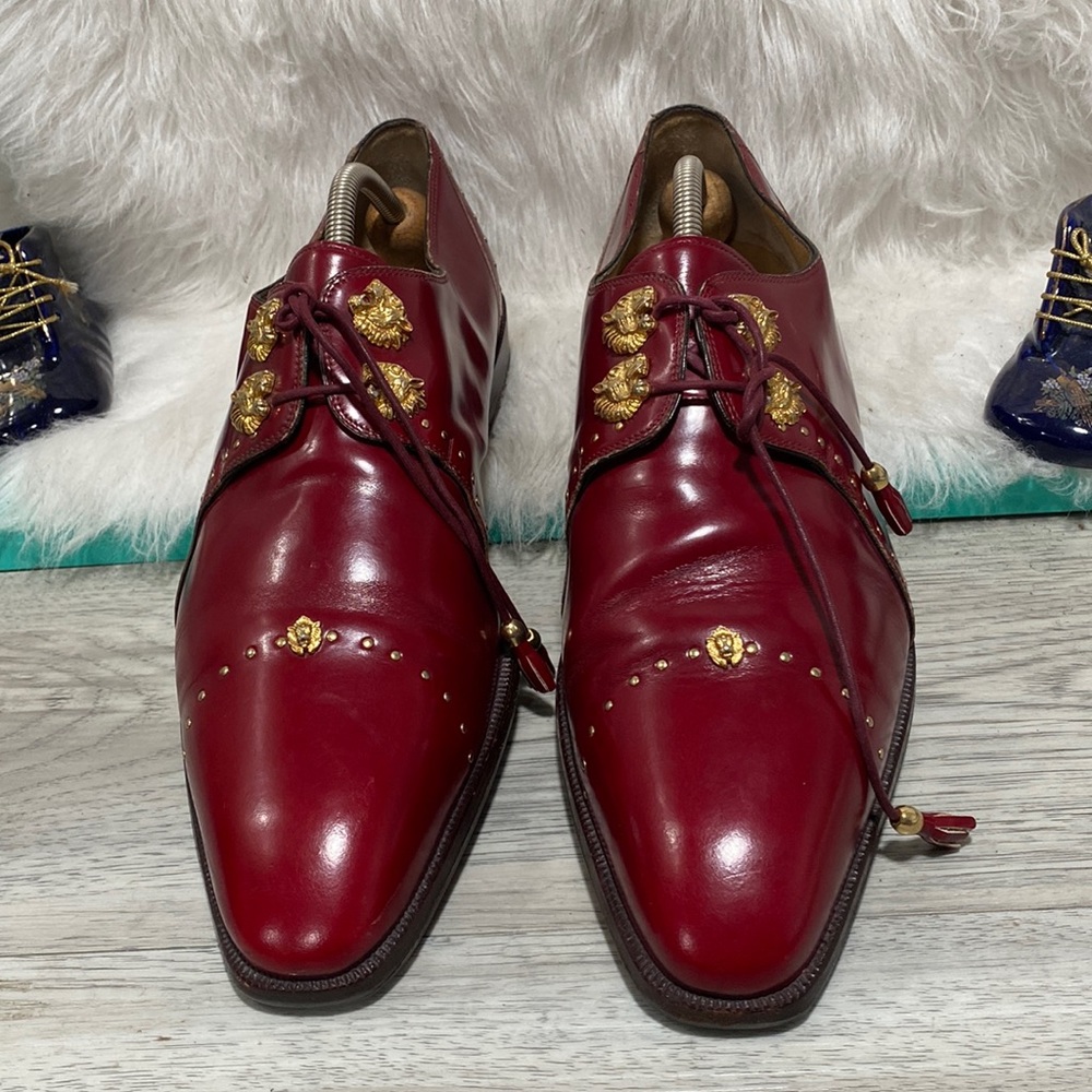 Elegant Red Leather Men's Shoes
